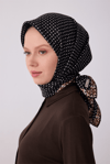 Belli Twill İpek Eşarp - 4326-02 Siyah