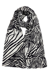 Harem Scarf Modal Şal - Zebra Model - Siyah