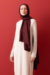 Imannoor Naia Şal - Dama Desenli - Bordo