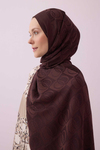 Imannoor Naia Şal - Dama Desenli - Kahve