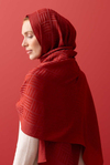 Imannoor Naia Şal - Iman Kare Desenli - Kiremit