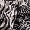 İpekevi Desenli İpek Şal - Zebra Desenli - Siyah Beyaz
