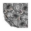 İpekevi Twill İpek Eşarp - Lotus Desenli - Siyah Beyaz