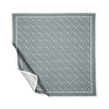 İpekevi Twill İpek Eşarp - Monogram - Metalik Mavi