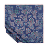 İpekevi Twill İpek Eşarp - Patchwork Desenli - Lacivert Kırmızı