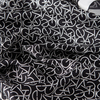 İpekevi Twill İpek Eşarp - Typo Monogram - Siyah Beyaz