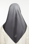Levidor Twill İpek Eşarp - Degrade - Siyah Gri