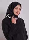 Levidor Twill İpek Eşarp - Monogram - Siyah Beyaz