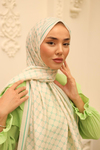 Silk Home Olinda Şal - 49005 - 12 Krem Biskay Yeşili