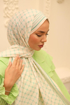 Silk Home Olinda Şal - 49005 - 12 Krem Biskay Yeşili