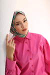 Silk Home Soft Eşarp - 1070 - Yeşil Pembe