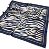 Silk Home Twill Eşarp - Zebra Desen - Kot Mavi