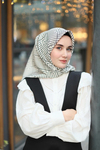 Silk Home Twill İpek Eşarp - 11390-03 Beyaz Siyah