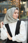 Silk Home Twill İpek Eşarp - 11390-03 Beyaz Siyah