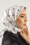 Silk Home Twill İpek Eşarp - 11392-23 Gümüş Siyah