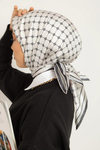 Silk Home Twill İpek Eşarp - 11393-17 Gümüş Siyah