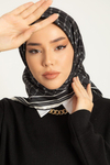 Silk Home Twill İpek Eşarp - 11393-21 Siyah Krem