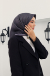 Silk Home Twill İpek Eşarp - 11414-13 Füme