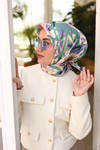 Silk Home Twill İpek Eşarp - 11427-52 Lacivert Çağla