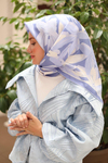 Silk Home Twill İpek Eşarp - 11439-11 Mavi Beyaz