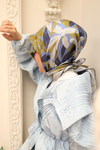 Silk Home Twill İpek Eşarp - 11439-25 Gri Mavi