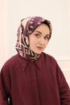 Silk Home Twill İpek Eşarp - 11462-02 Bordo Bej