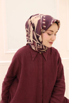Silk Home Twill İpek Eşarp - 11462-02 Bordo Bej