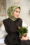 Silk Home Twill İpek Eşarp - 11469-15 Yeşil Siyah