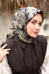 Silk Home Twill İpek Eşarp - 11469-44 Siyah Sarı
