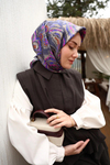 Silk Home Twill İpek Eşarp - 11469-46 Füme Saks