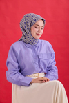 Silk Home Twill İpek Eşarp - 11479-33 Morcivert Gümüş