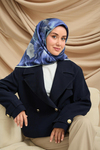 Silk Home Twill İpek Eşarp - 11480-56 Lacivert Gri