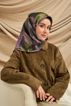 Silk Home Twill İpek Eşarp - 11480-85 Koyu Yeşil