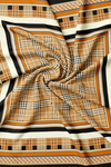 Vakko Twill İpek Eşarp - 2688-51 Siyah Kiremit