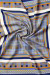 Vakko Twill İpek Eşarp - 2688-53 Lacivert Bej