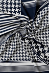 Vakko Twill İpek Eşarp - 40723 - Lacivert Gri