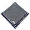 Vakko Twill İpek Eşarp - Helezon Monogram - Lacivert Krem