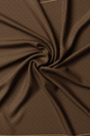 Vakko Twill İpek Eşarp - Yeni Monogram - Acı Kahve