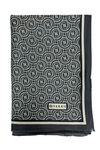 Vakko Twill İpek Şal - Helezon Monogram - Gri Krem