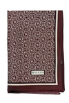 Vakko Twill İpek Şal - Helezon Monogram - Bordo Krem