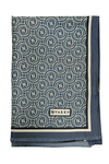 Vakko Twill İpek Şal - Helezon Monogram - İndigo