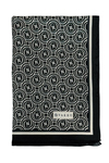 Vakko Twill İpek Şal - Helezon Monogram - Siyah Krem