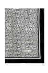 Vakko Twill İpek Şal - Yeni Monogram - Beyaz Siyah