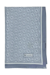 Vakko Twill İpek Şal - Yeni Monogram - Bebe Mavi