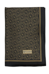 Vakko Twill İpek Şal - Yeni Monogram - Kahve Gold