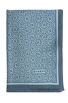 Vakko Twill İpek Şal - Yeni Monogram - Kot Mavi
