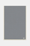 Vakko Twill İpek Şal - Yeni Monogram - Lacivert Ekru