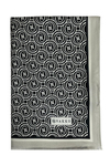 Vakko Twill İpek Şal - Yeni Monogram - Siyah Ekru