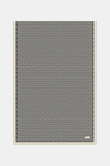Vakko Twill İpek Şal - Yeni Monogram - Siyah Ekru