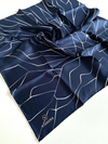 Vissona Twill İpek Eşarp - 60801 - 0033-0003 Lacivert Krem